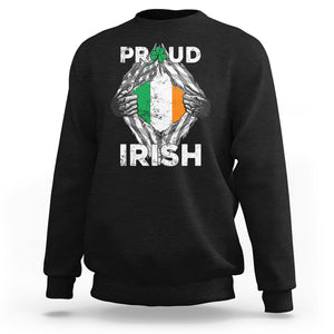 Proud Irish St. Patricks Day Sweatshirt Half American Half Ireland Flag TS02 Black Printyourwear