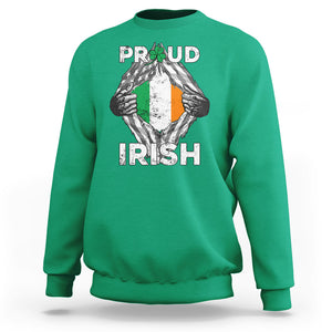 Proud Irish St. Patricks Day Sweatshirt Half American Half Ireland Flag TS02 Irish Green Printyourwear