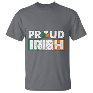 Proud Irish St. Patricks Day T Shirt Shamrock Lucky Charm Ireland Flag TS02 Charcoal Printyourwear