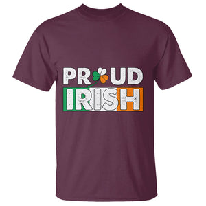 Proud Irish St. Patricks Day T Shirt Shamrock Lucky Charm Ireland Flag TS02 Maroon Printyourwear