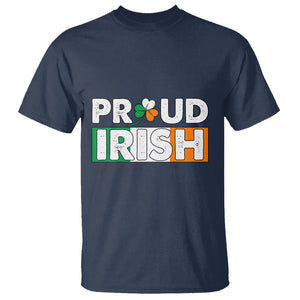 Proud Irish St. Patricks Day T Shirt Shamrock Lucky Charm Ireland Flag TS02 Navy Printyourwear