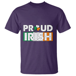 Proud Irish St. Patricks Day T Shirt Shamrock Lucky Charm Ireland Flag TS02 Purple Printyourwear