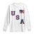 USA Flag Hockey Long Sleeve Shirt Patriotic Ice Hockey Team Fan Vintage Throwback TS02 White Print Your Wear