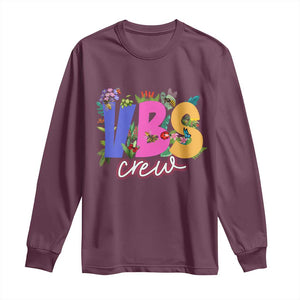 VBS Crew 2025 Long Sleeve Shirt Magninfied Vacation Bible School Adventure TS02 Maroon Print Your Wear