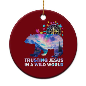 VBS 2025 Adventure Bear Ceramic Ornament Trusting Jesus In A Wild World Northen Lights TS02 1pc Red Print Your Wear