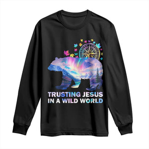 VBS 2025 Adventure Bear Long Sleeve Shirt Trusting Jesus In A Wild World Northen Lights TS02 Black Print Your Wear