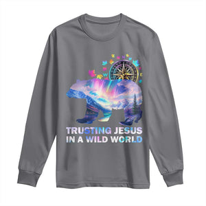 VBS 2025 Adventure Bear Long Sleeve Shirt Trusting Jesus In A Wild World Northen Lights TS02 Charcoal Print Your Wear