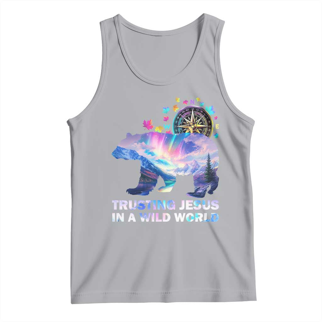 VBS 2025 Adventure Bear Tank Top Trusting Jesus In A Wild World Northen Lights TS02 Athletic Heather Print Your Wear