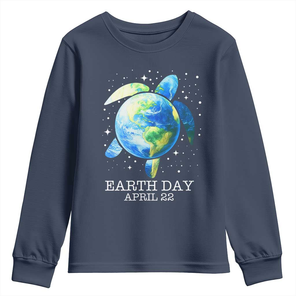 Earth Day Sea Turtle Youth Sweatshirt Restore Earth Save The Planet TS02 Navy Print Your Wear