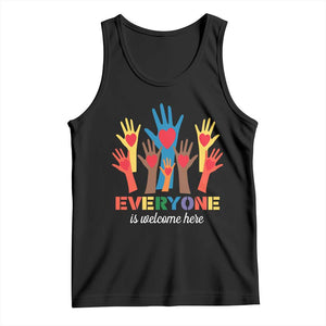 Everyone Is Welcome Here Tank Top Equality Rainbow Fist Hands TS02 Black Print Your Wear