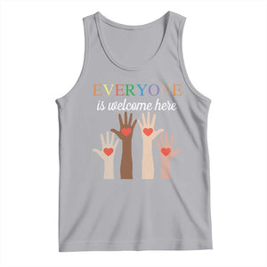 Everyone Is Welcome Here Tank Top Equality Fist Hands Hearts TS02 Athletic Heather Print Your Wear