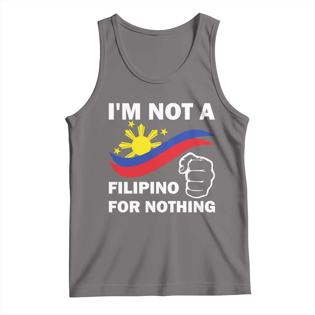 I Am Not Filipino For Nothing Tank Top Supporter Philippine Flag TS02 Deep Heather Print Your Wear