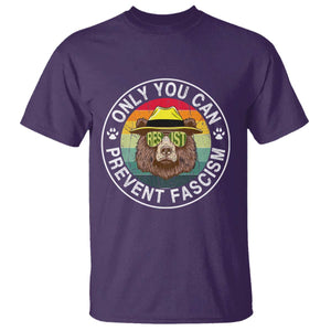 Only You Can Prevent Fascism T Shirt Protect National Parks Bear Resist TS02 Purple Print Your Wear