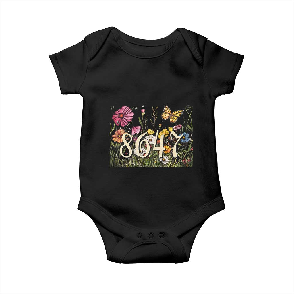 Funny 8647 Subtle Sarcasm Baby Onesie Floral Boho Style TS02 Black Print Your Wear