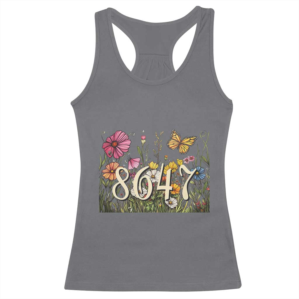 Funny 8647 Subtle Sarcasm Racerback Tank Top Floral Boho Style TS02 Charcoal Print Your Wear