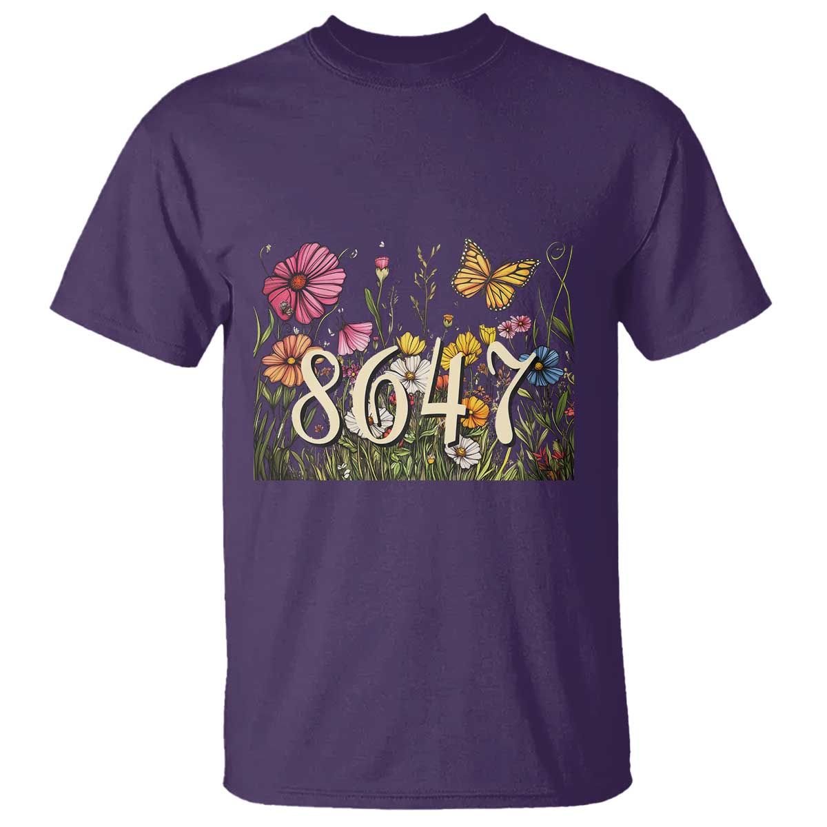 Funny 8647 Subtle Sarcasm T Shirt Floral Boho Style TS02 Purple Print Your Wear