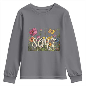 Funny 8647 Subtle Sarcasm Youth Sweatshirt Floral Boho Style TS02 Charcoal Print Your Wear