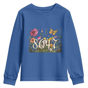Funny 8647 Subtle Sarcasm Youth Sweatshirt Floral Boho Style TS02 Royal Blue Print Your Wear