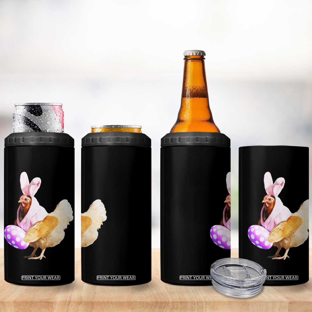 Funny Chicken Bunny 4 in 1 Can Cooler Tumbler Happy Easter Eggs Farm TS02 Print Your Wear