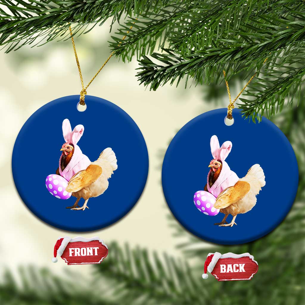 Funny Chicken Bunny Ceramic Ornament Happy Easter Eggs Farm TS02 1pc Blue Print Your Wear