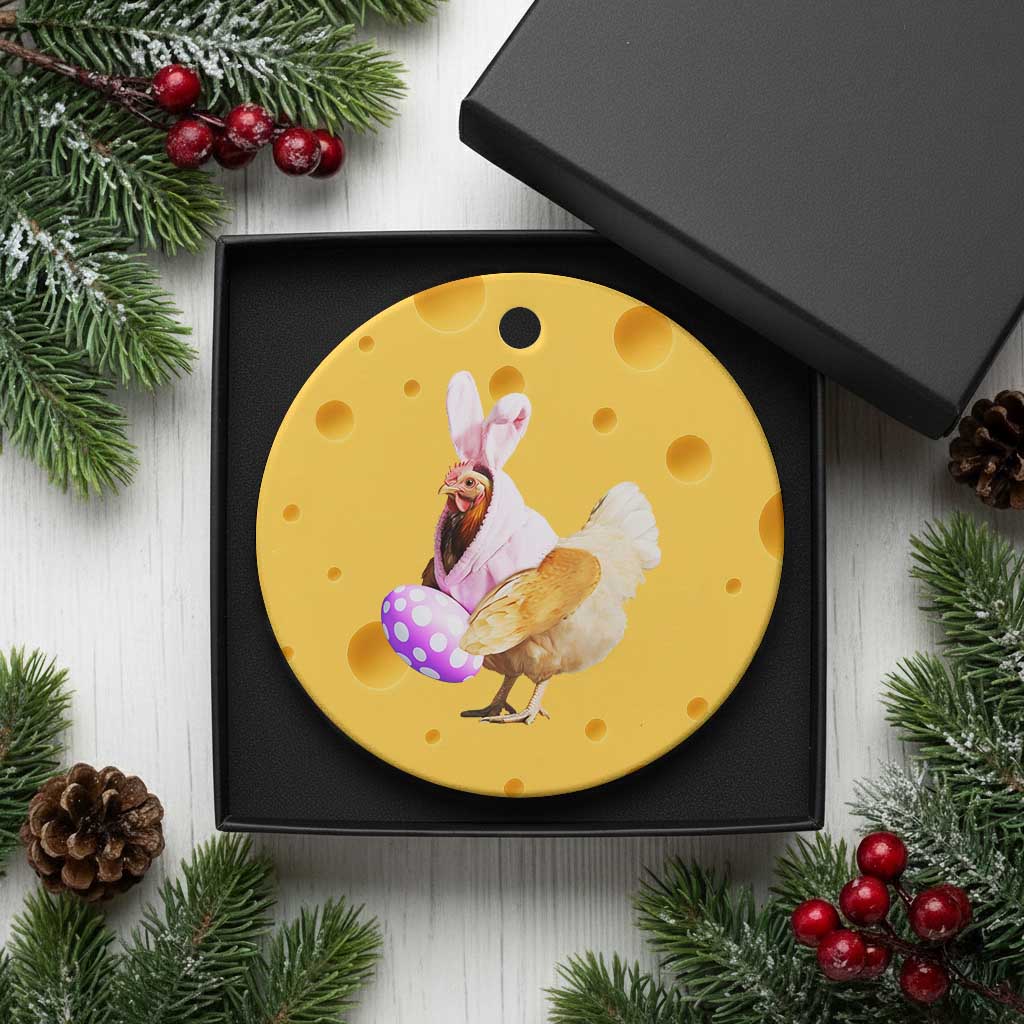 Funny Chicken Bunny Ceramic Ornament Happy Easter Eggs Farm TS02 1pc Yellow Cheese Print Your Wear