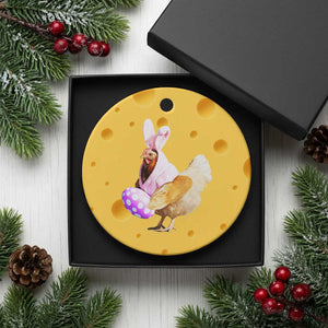 Funny Chicken Bunny Ceramic Ornament Happy Easter Eggs Farm TS02 1pc Yellow Cheese Print Your Wear