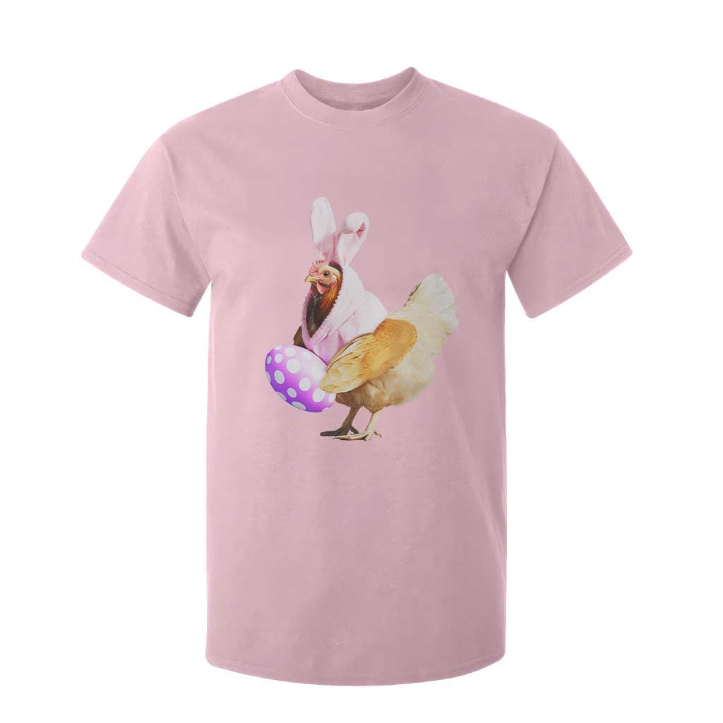 Funny Chicken Bunny T Shirt For Kid Happy Easter Eggs Farm TS02 Light Pink Print Your Wear