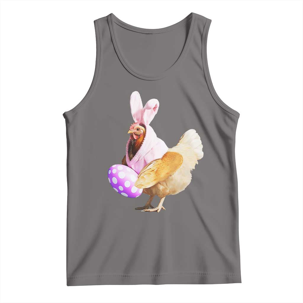 Funny Chicken Bunny Tank Top Happy Easter Eggs Farm TS02 Deep Heather Print Your Wear