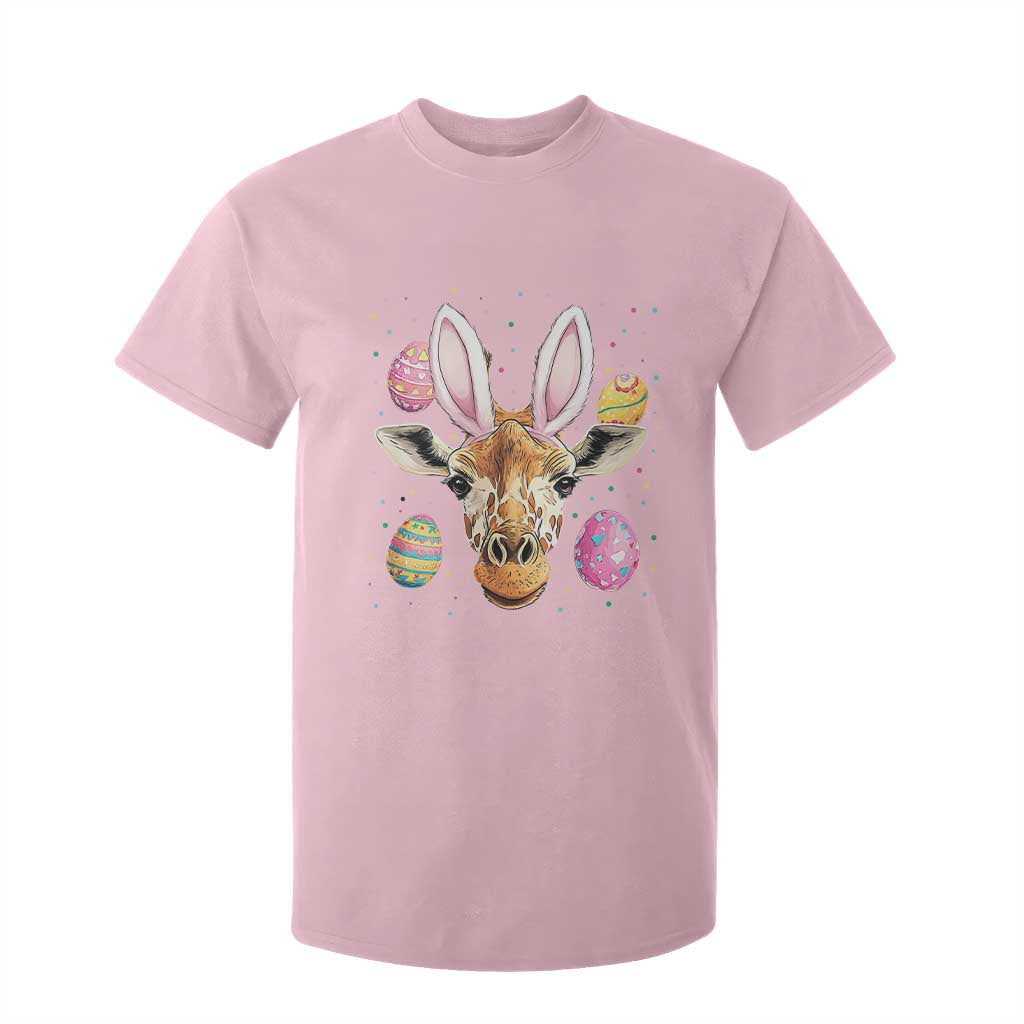 Funny Giraffe Bunny T Shirt For Kid Happy Easter Day Sunday TS02 Light Pink Print Your Wear