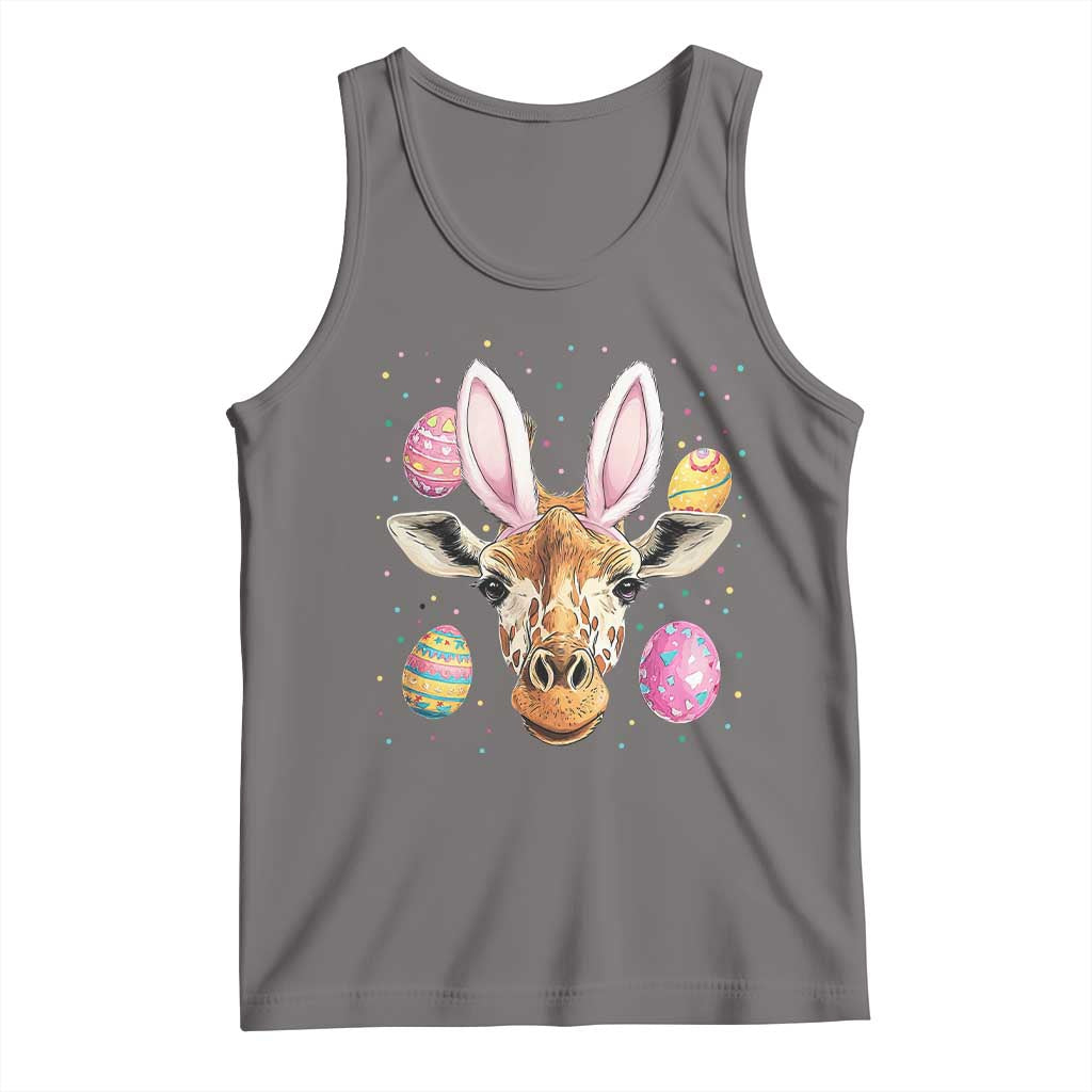 Funny Giraffe Bunny Tank Top Happy Easter Day Sunday TS02 Deep Heather Print Your Wear