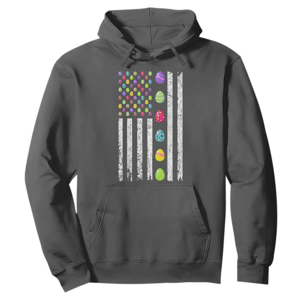 Easter Eggs American Flag Patriotic Hoodie Happy Easter Day TS02 Dark Heather Print Your Wear