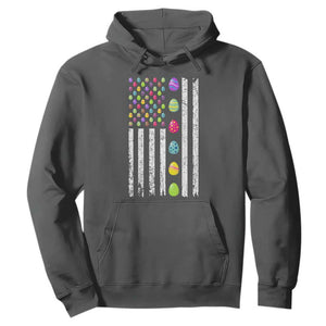 Easter Eggs American Flag Patriotic Hoodie Happy Easter Day TS02 Dark Heather Print Your Wear
