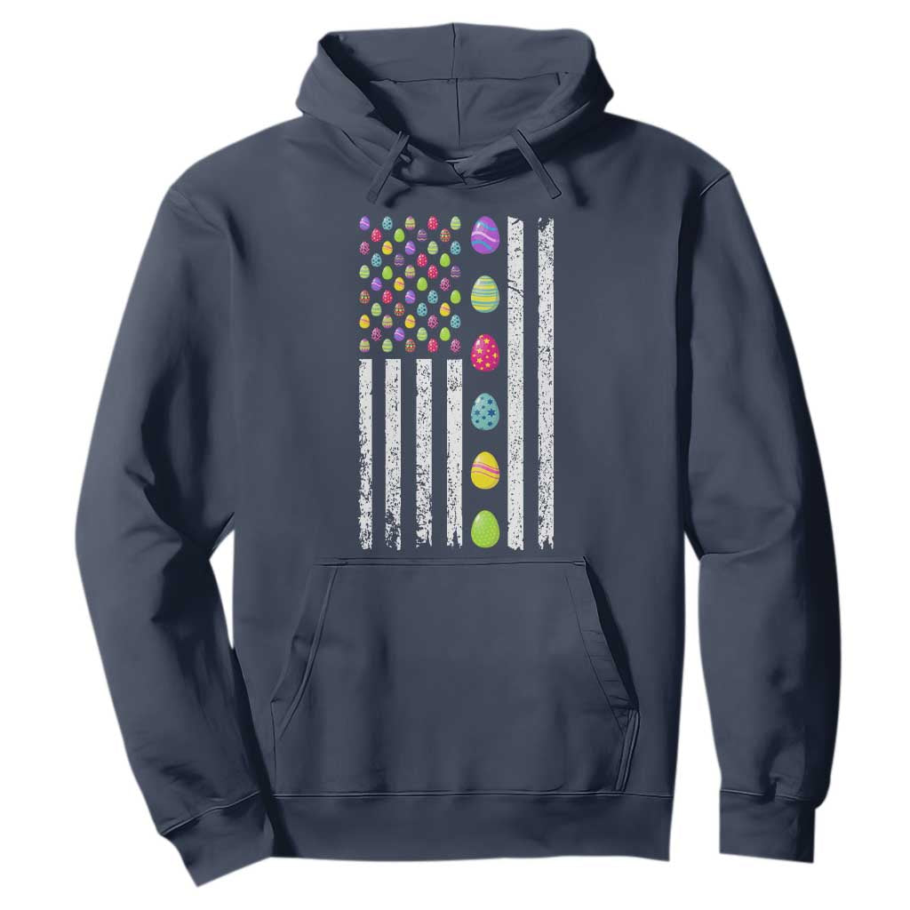 Easter Eggs American Flag Patriotic Hoodie Happy Easter Day TS02 Navy Print Your Wear