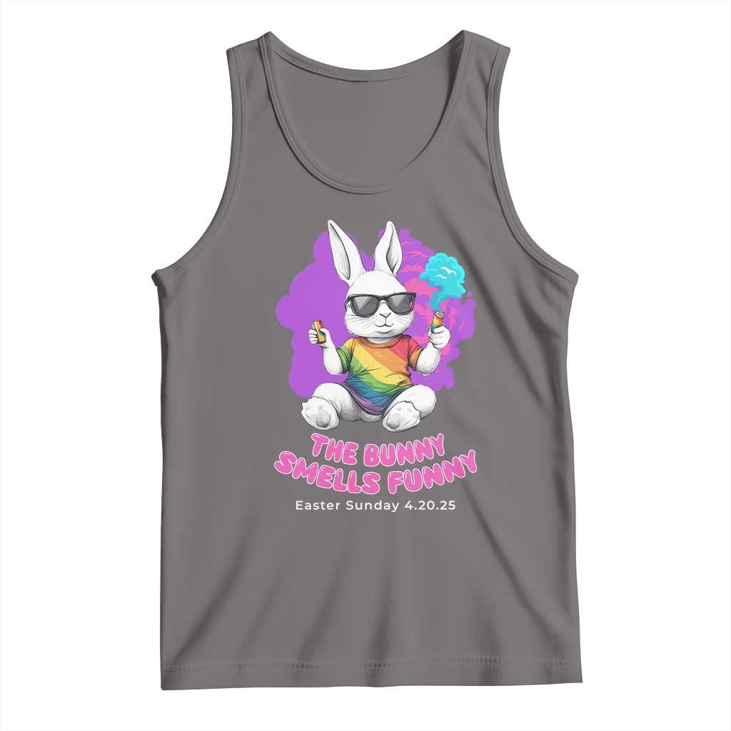 Happy 420 Easter Tank Top The Bunny Smells Funny TS02 Deep Heather Print Your Wear