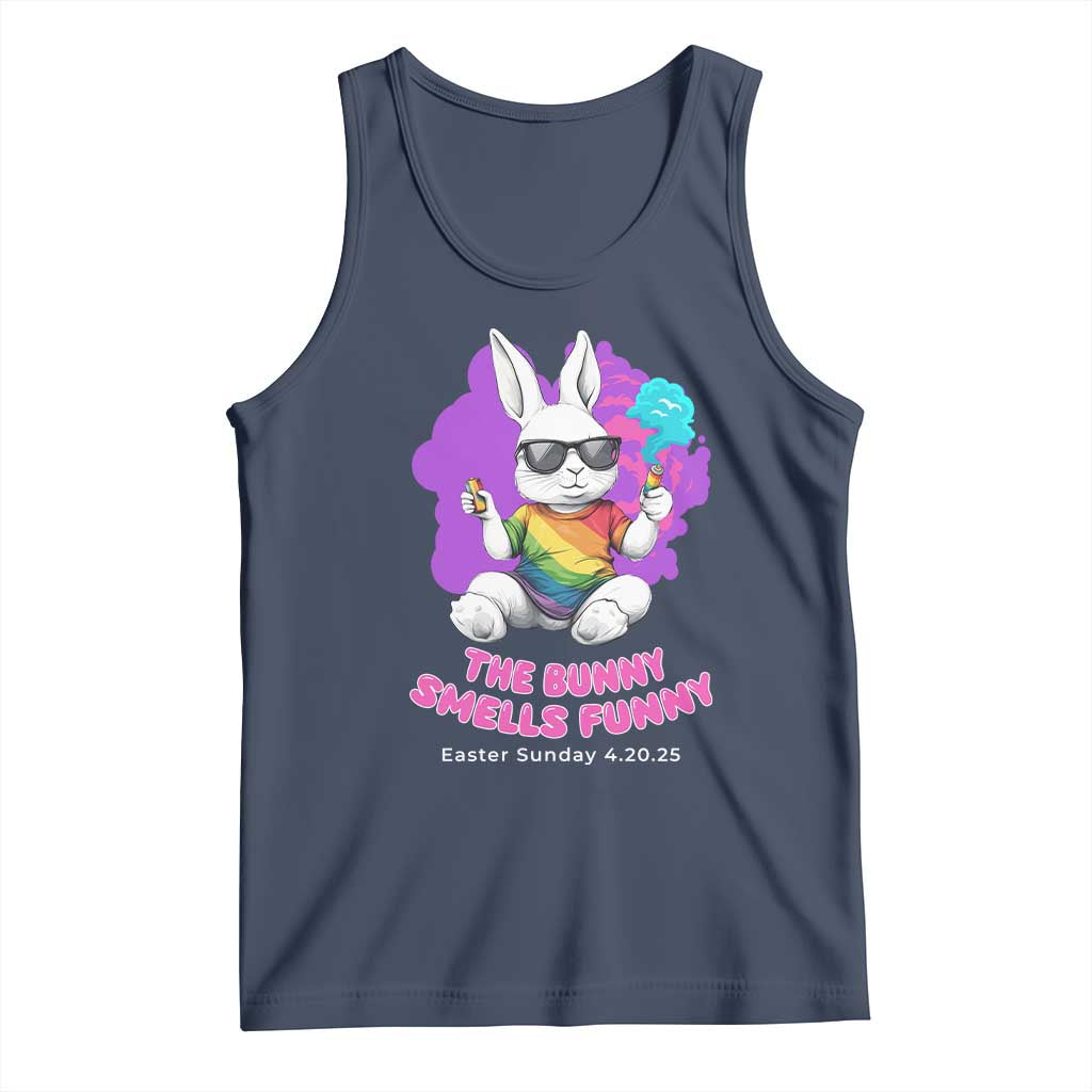 Happy 420 Easter Tank Top The Bunny Smells Funny TS02 Navy Print Your Wear