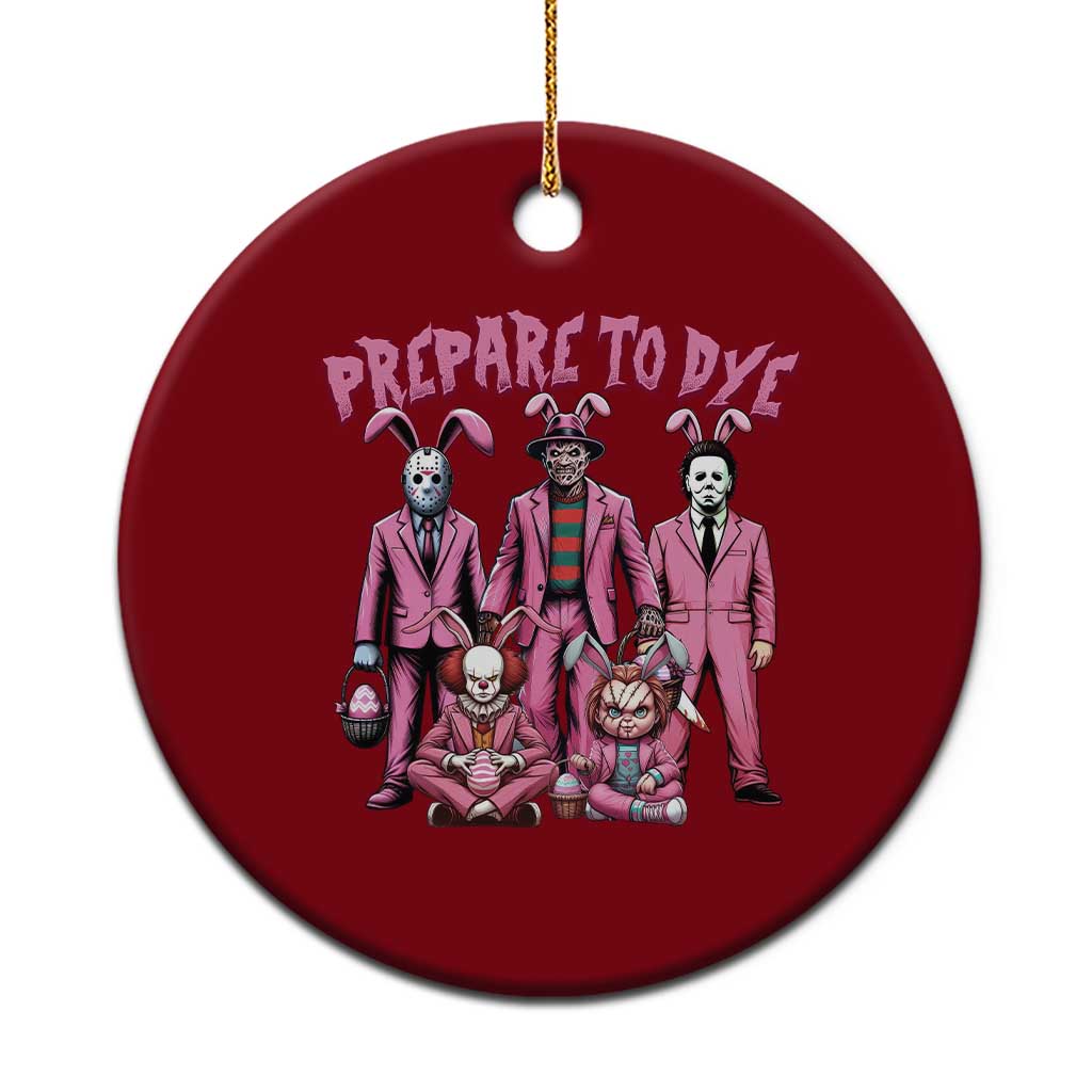 Prepare to Groovy Dye Funny Bunny Easter Ceramic Ornament Horror Dyeing Eggs TS02 1pc Red Print Your Wear