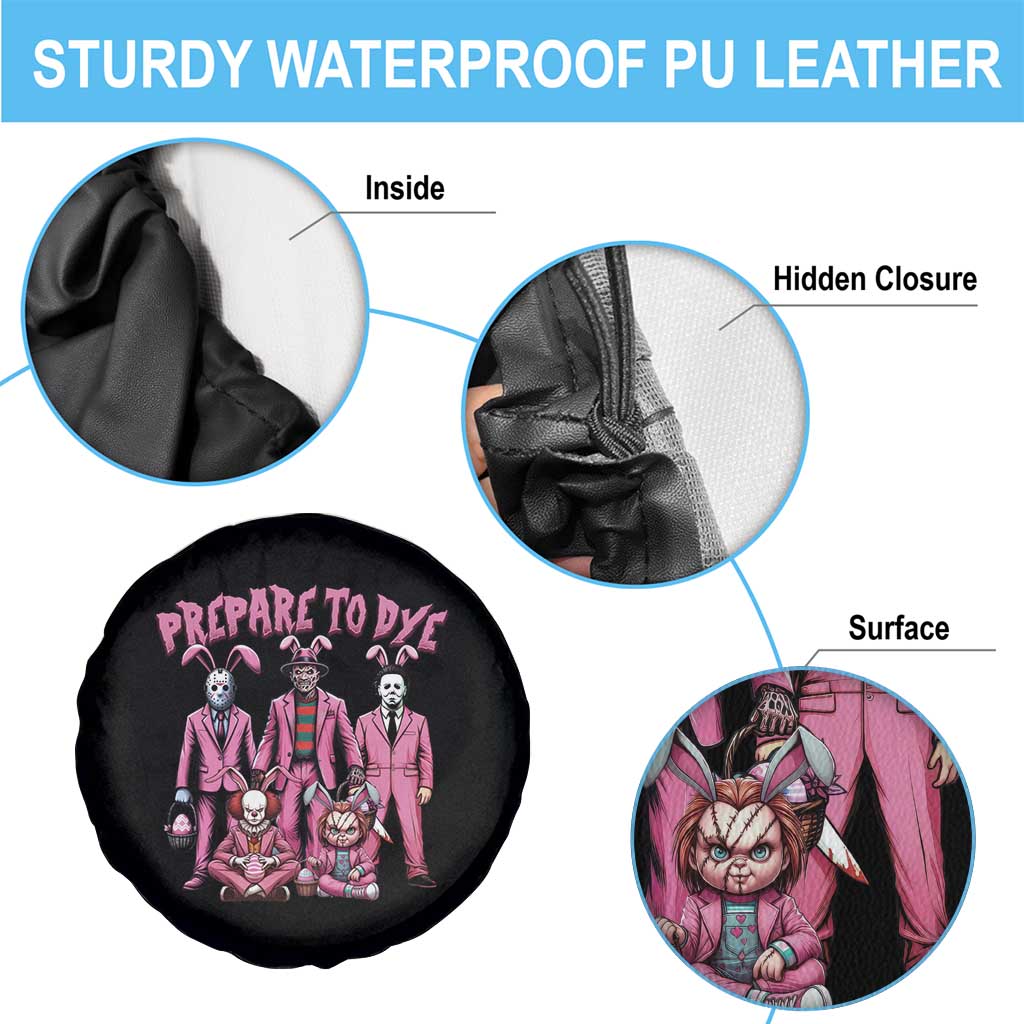 Prepare to Groovy Dye Funny Bunny Easter Spare Tire Cover Horror Dyeing Eggs TS02 Print Your Wear