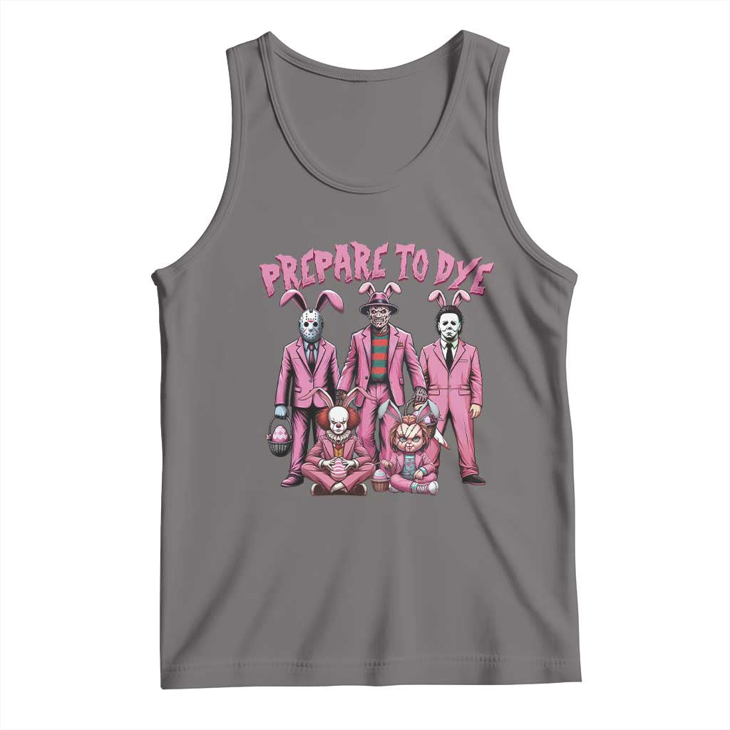 Prepare to Groovy Dye Funny Bunny Easter Tank Top Horror Dyeing Eggs TS02 Deep Heather Print Your Wear