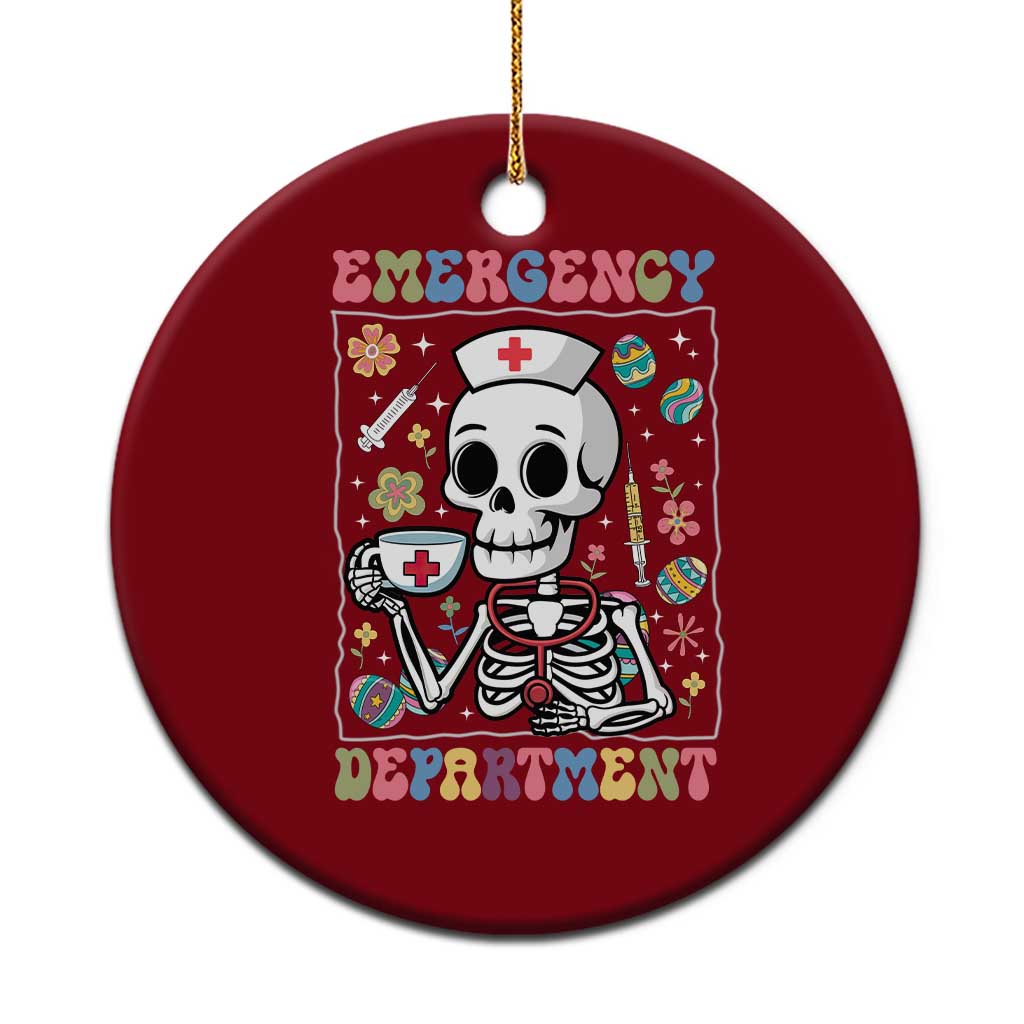 Emergency Department Skeleton Nurse Easter Ceramic Ornament ER Nursing Room TS02 1pc Red Print Your Wear