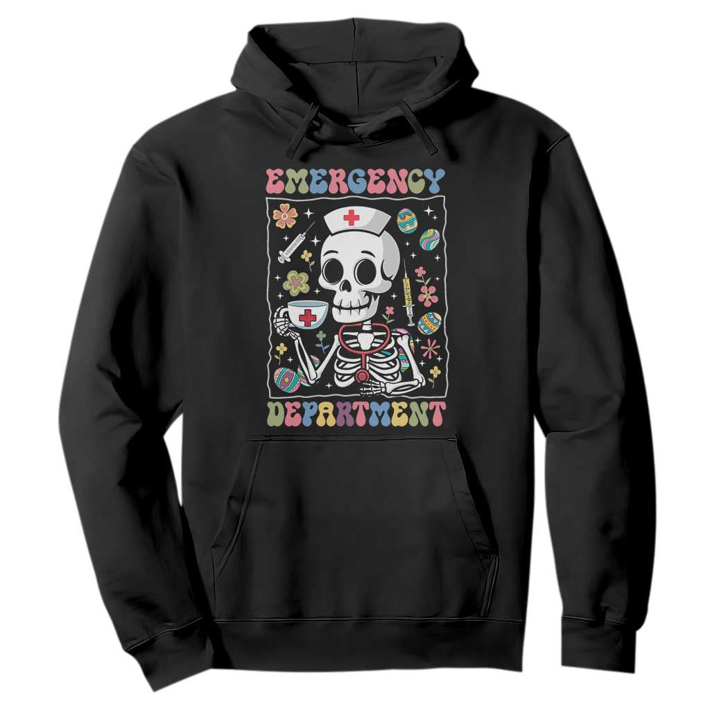 Emergency Department Skeleton Nurse Easter Hoodie ER Nursing Room TS02 Black Print Your Wear