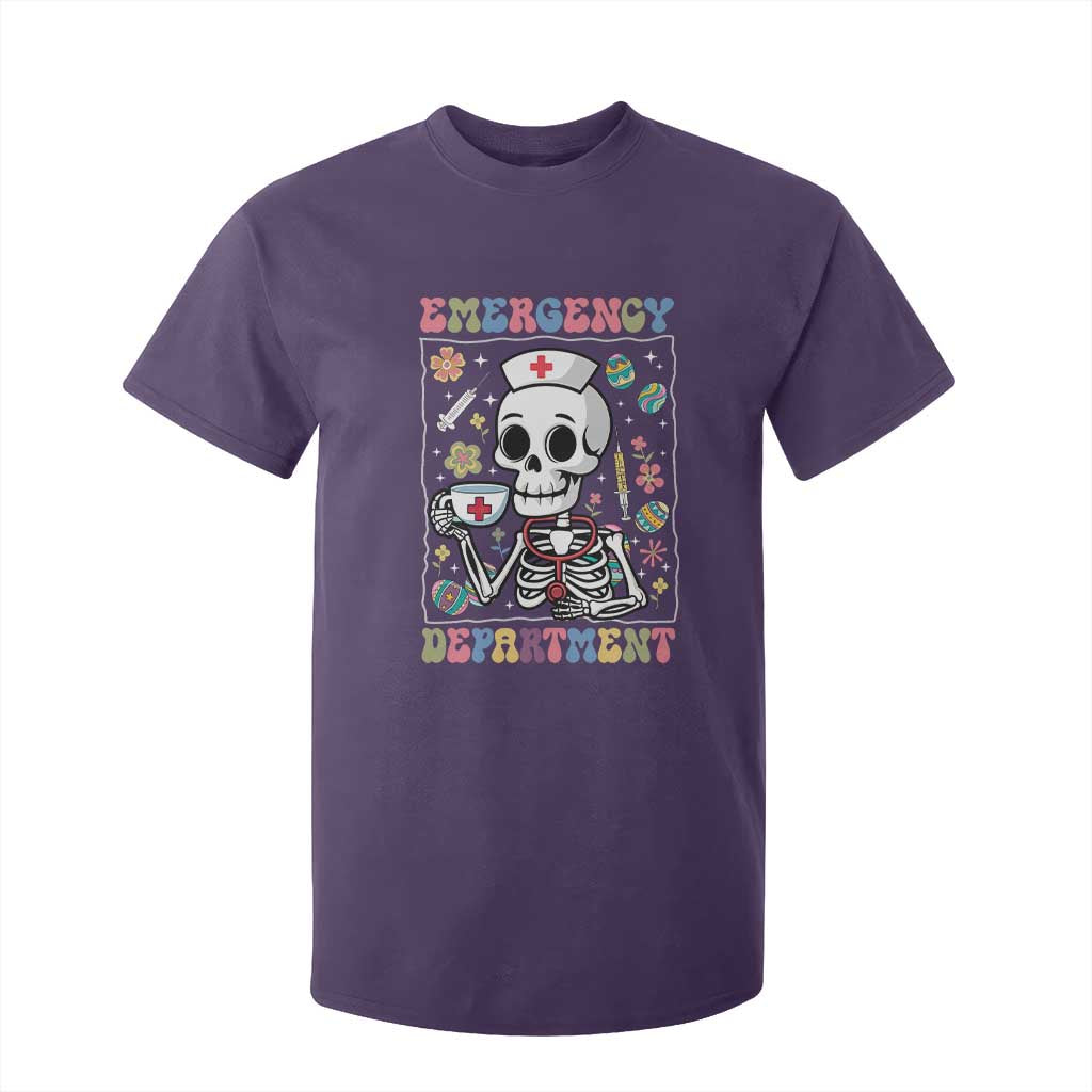 Emergency Department Skeleton Nurse Easter T Shirt For Kid ER Nursing Room TS02 Purple Print Your Wear
