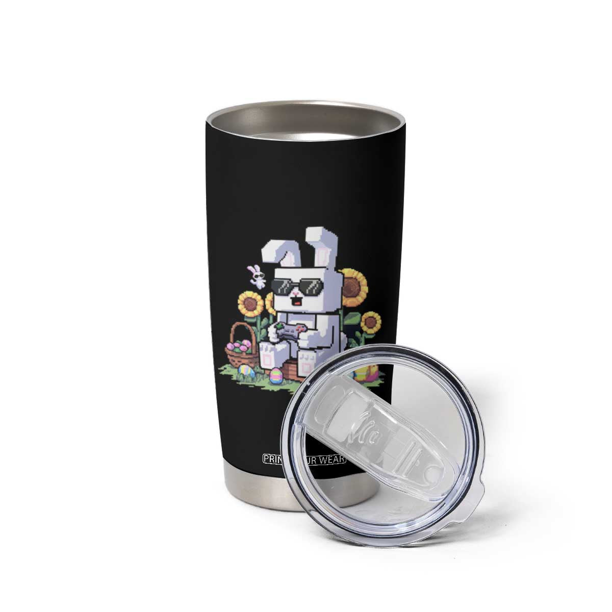 Pixel Art Gamer Bunny Easter Tumbler Cup Cool Retro Gaming Vibes TS02 Print Your Wear