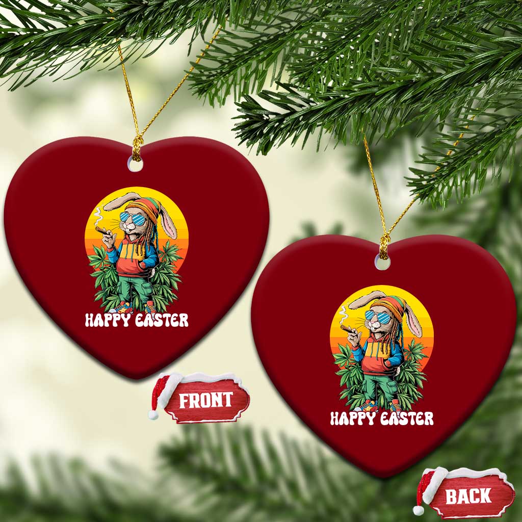 Happy 420 Easter Ceramic Ornament Funny Bunny Smoking Weed TS02 Print Your Wear