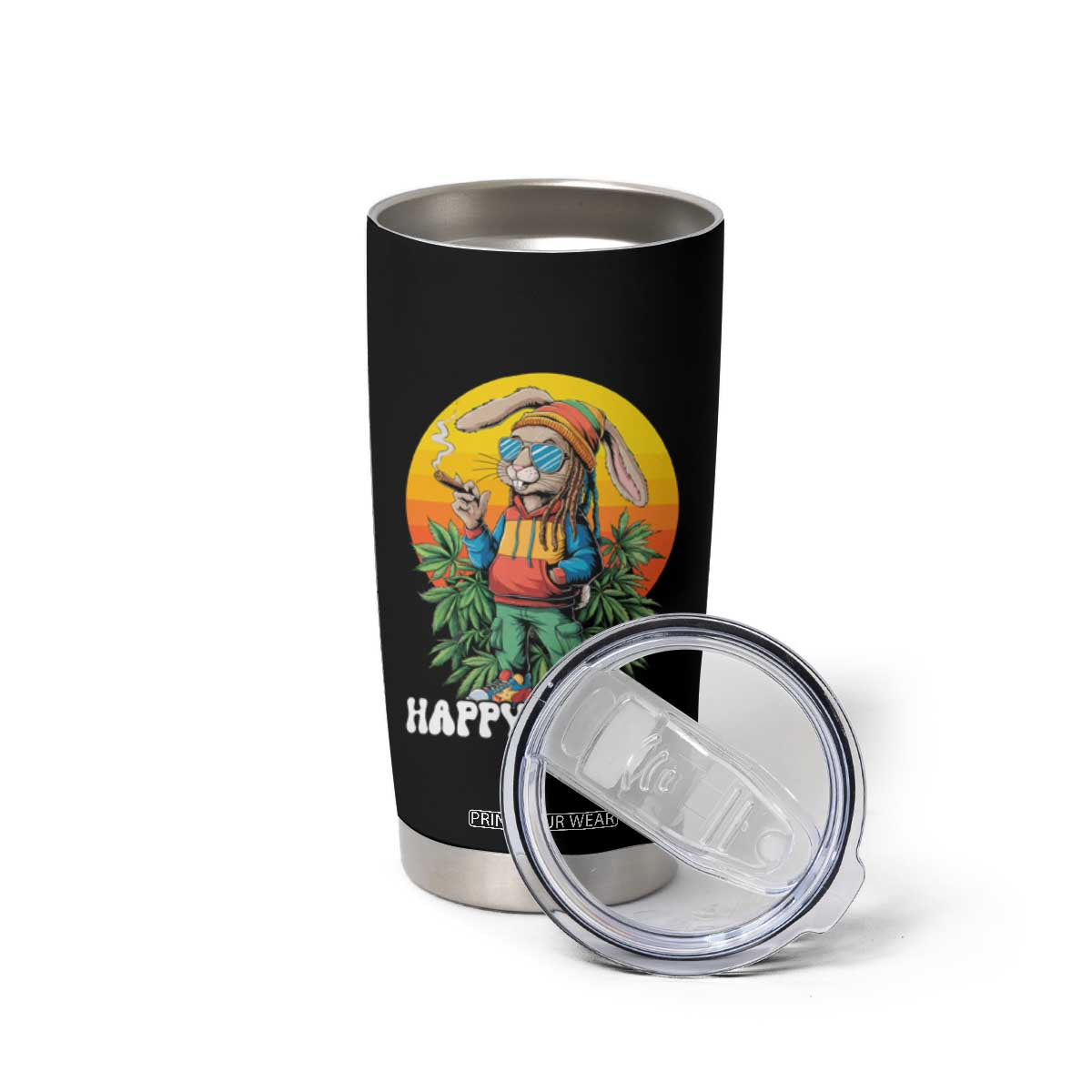 Happy 420 Easter Tumbler Cup Funny Bunny Smoking Weed TS02 Print Your Wear