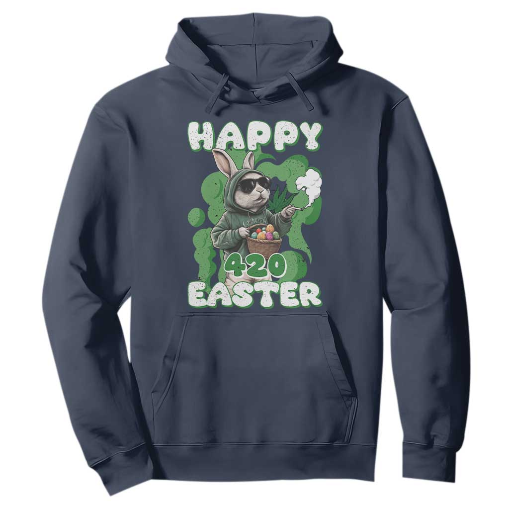 Happy 420 Easter Hoodie Funny Smoking Easter Bunny TS02 Navy Print Your Wear