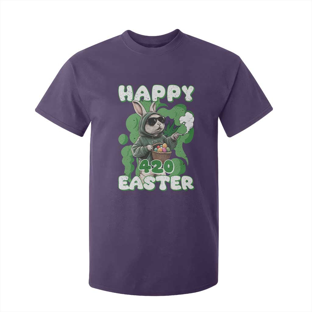 Happy 420 Easter T Shirt For Kid Funny Smoking Easter Bunny TS02 Purple Print Your Wear