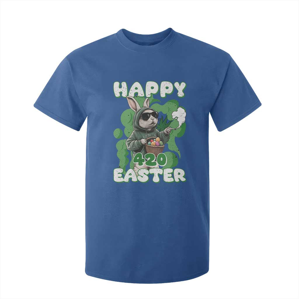 Happy 420 Easter T Shirt For Kid Funny Smoking Easter Bunny TS02 Royal Blue Print Your Wear