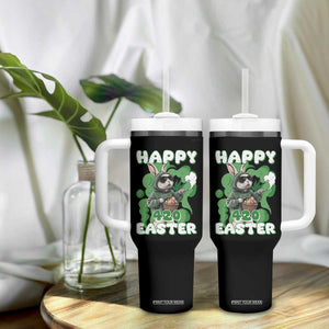 Happy 420 Easter Tumbler With Handle Funny Smoking Easter Bunny TS02 Print Your Wear