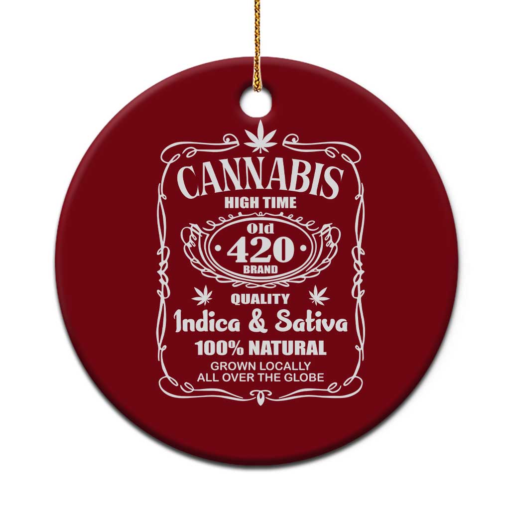 Funny Cannabis High Time Ceramic Ornament Old 420 Indica & Sativa Weed TS02 1pc Red Print Your Wear