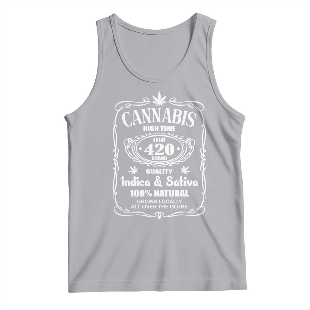 Funny Cannabis High Time Tank Top Old 420 Indica & Sativa Weed TS02 Athletic Heather Print Your Wear